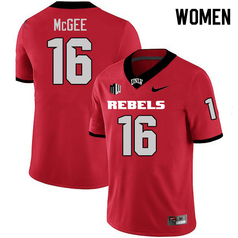 Women #16 Kayden McGee UNLV Rebels College Football Jerseys Stitched-Scarlet